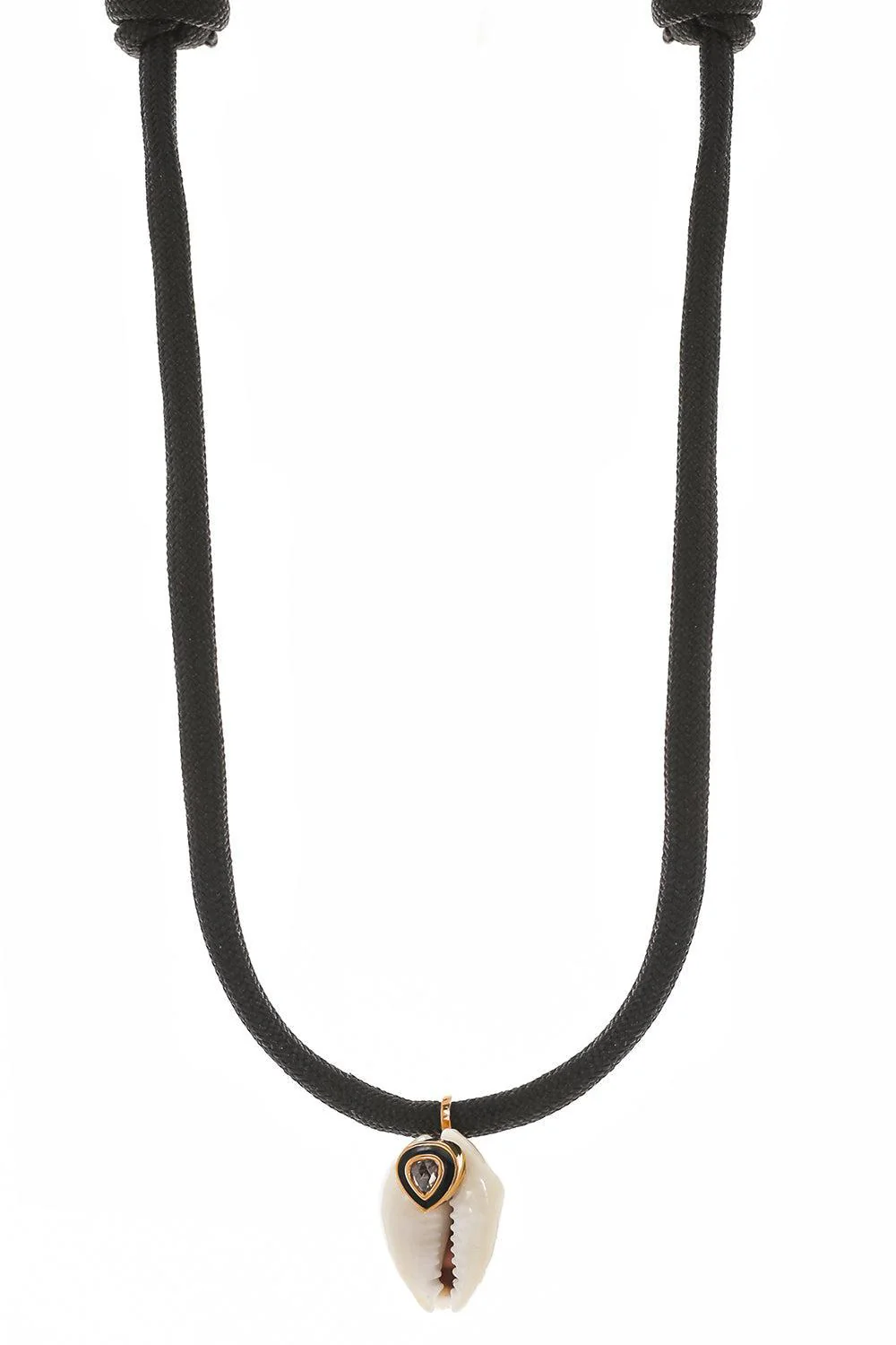 Brown Diamond Cowrie Shell Necklace