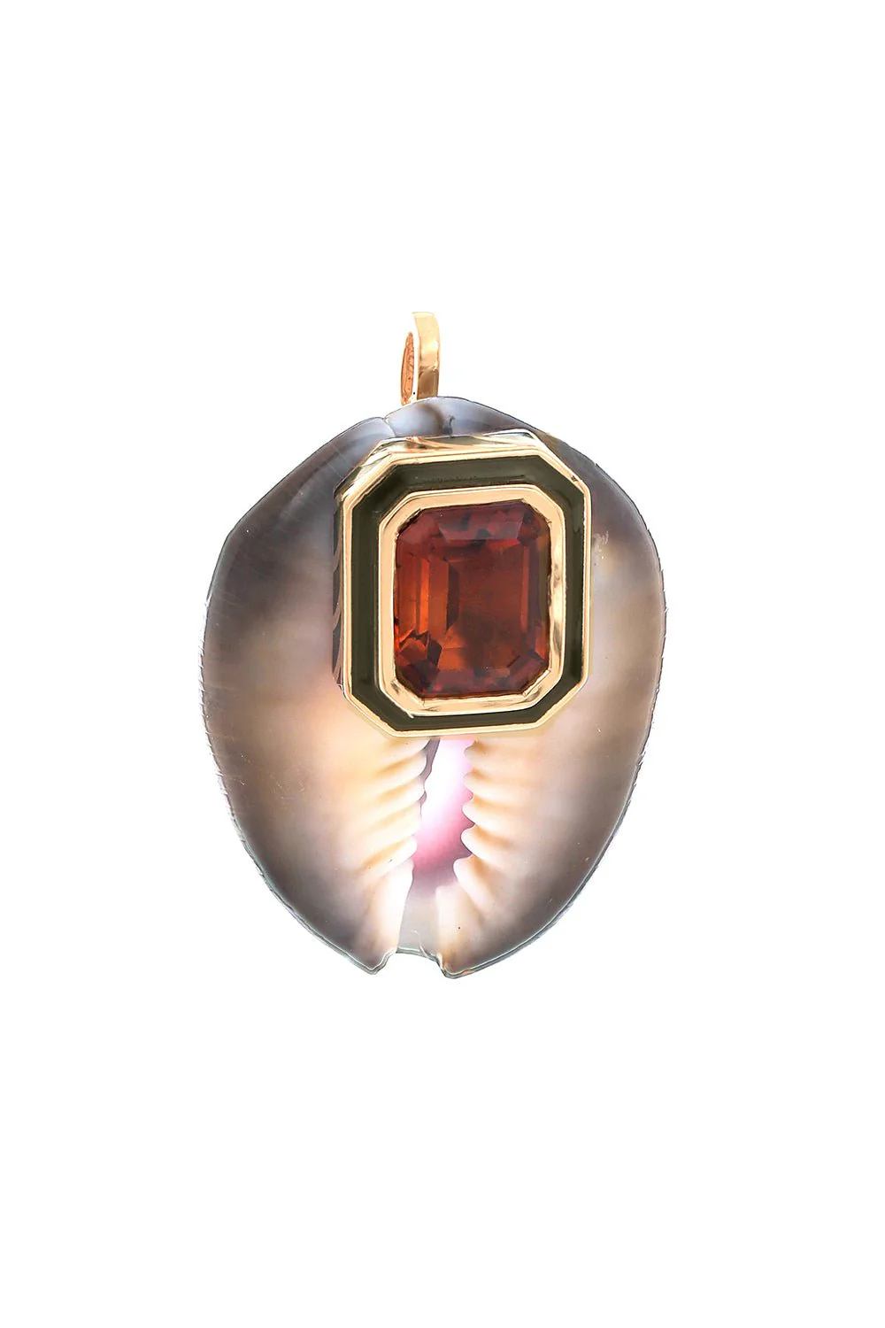 Citrine Cowry Shell Pendant
