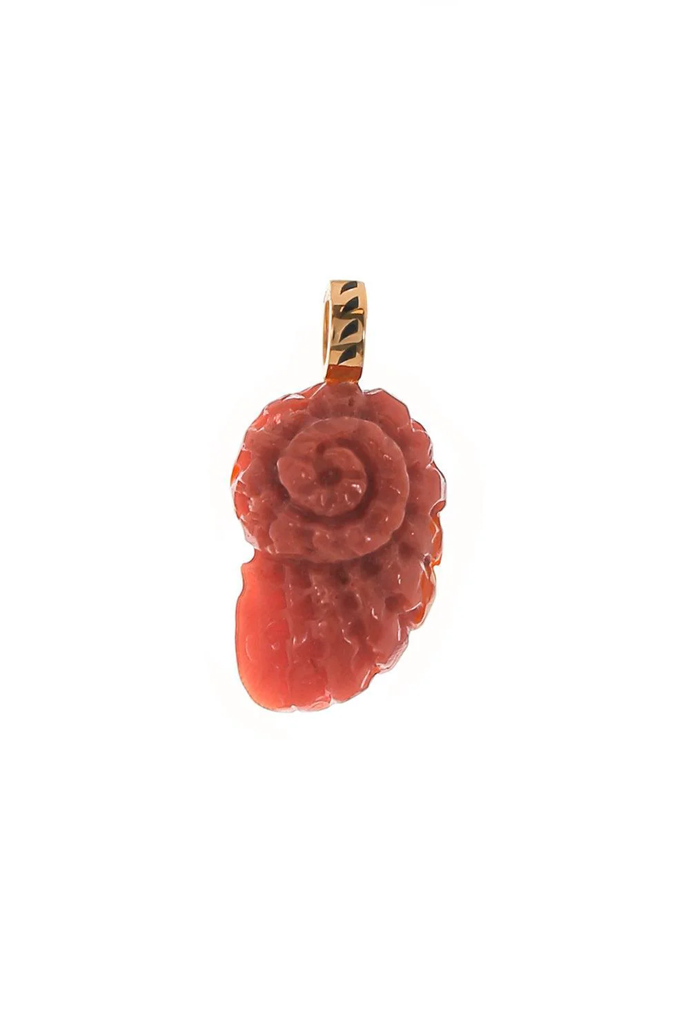 Classic Coral Nautilus Charm