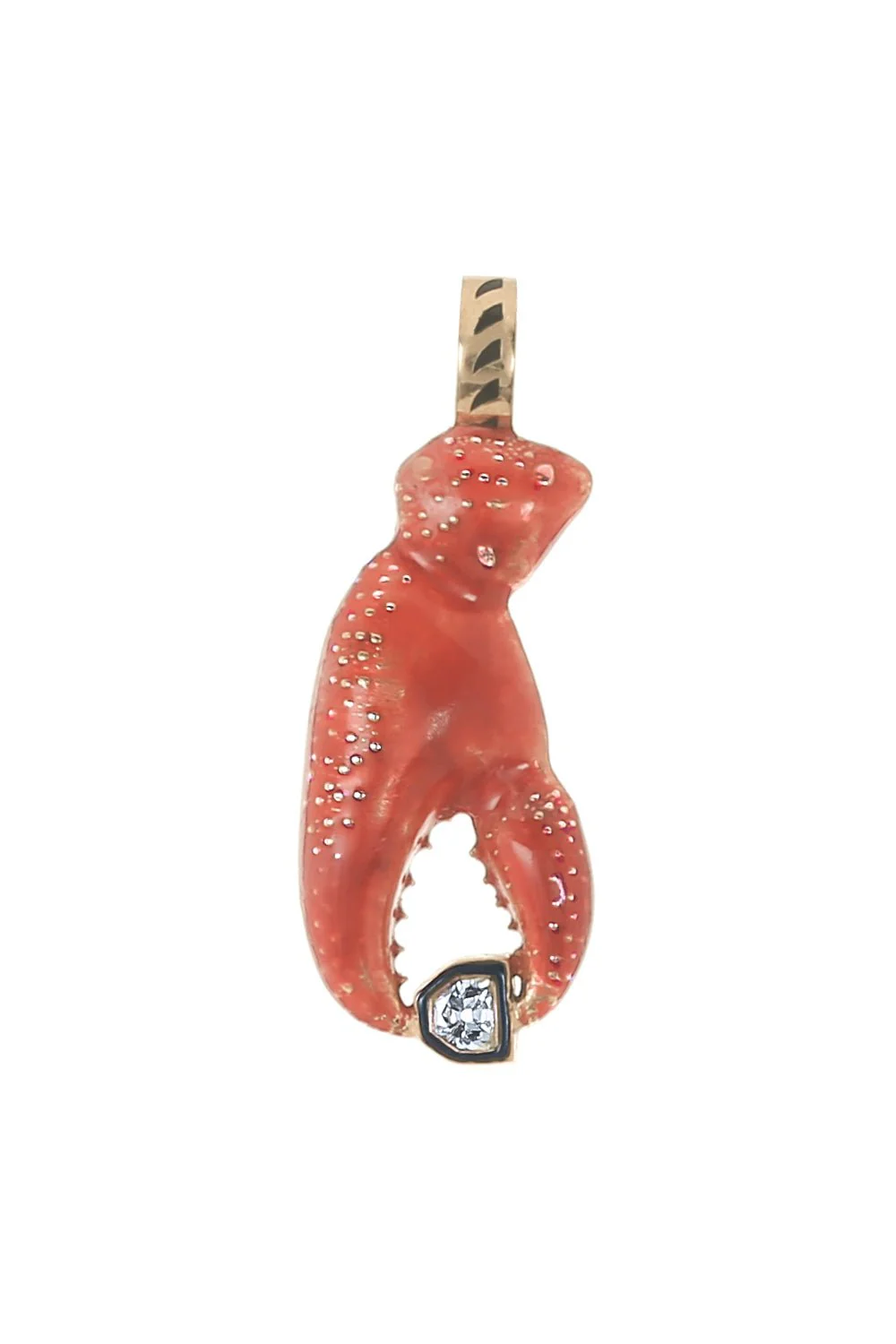 Diamond Lobster Claw Pendant
