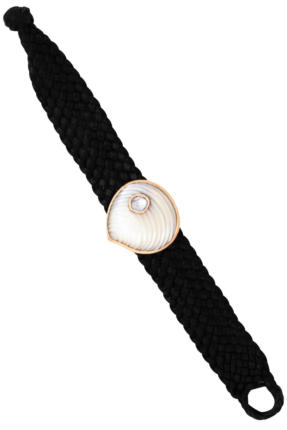 Grande Diamond Pearl Shell Leather Bracelet
