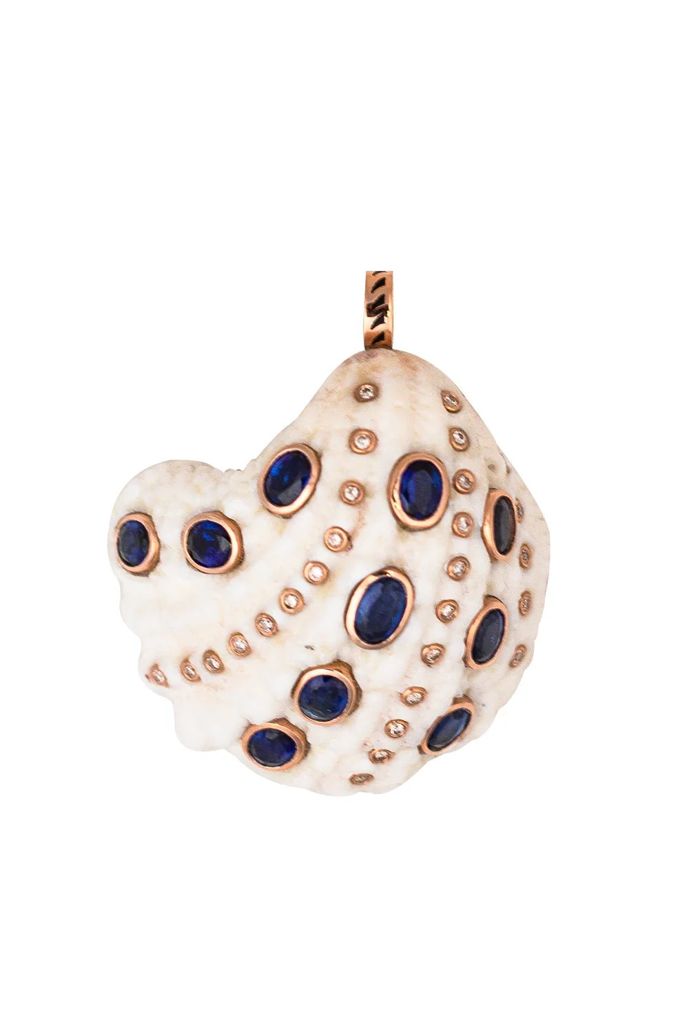 Kyanite Diamond Shell Pendant