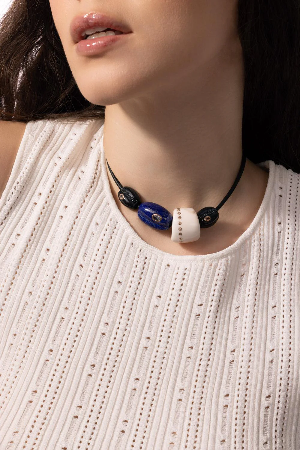Lapis Tanzanite Cowry Bead - Image 3
