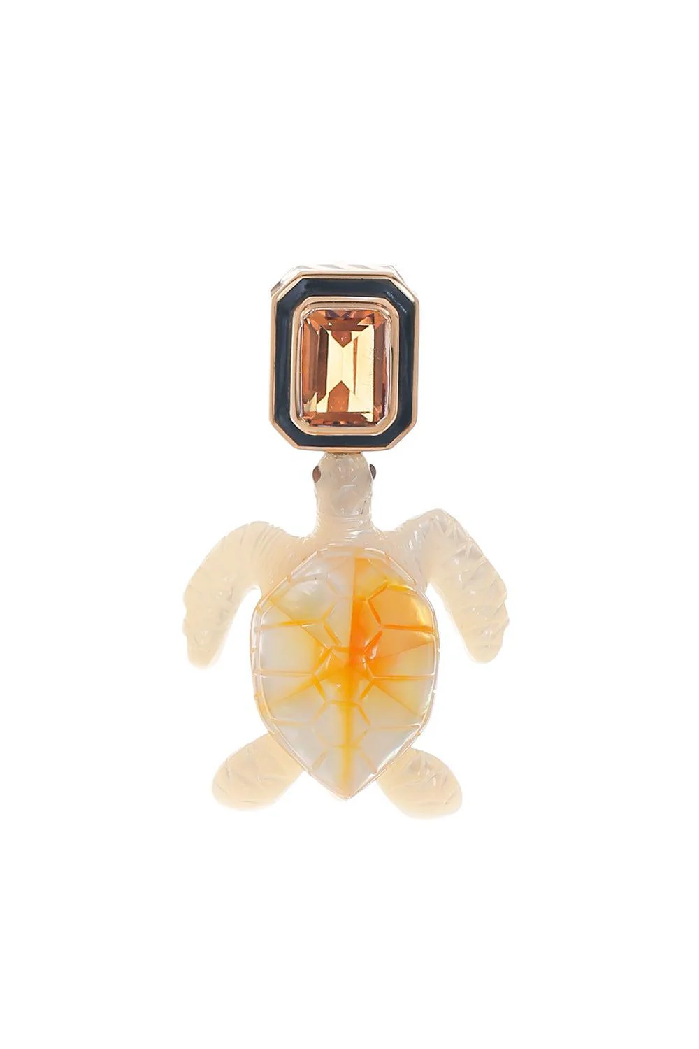 Pearl Citrine Turtle Pendant