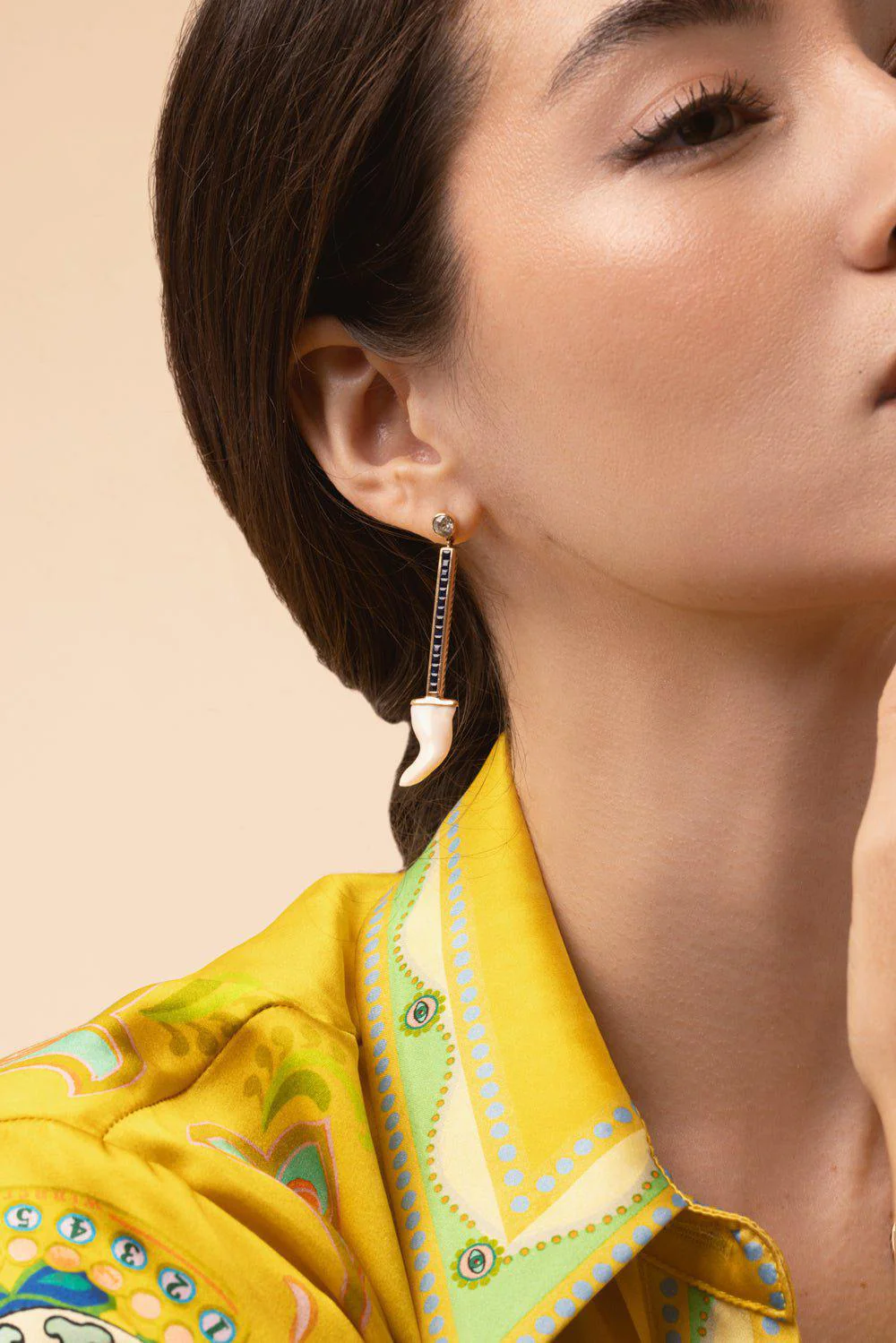 Pearl Sapphire Mismatch Earrings - Image 3