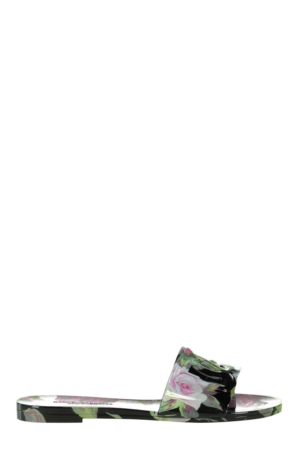Beachwear Sliders - Black Floral