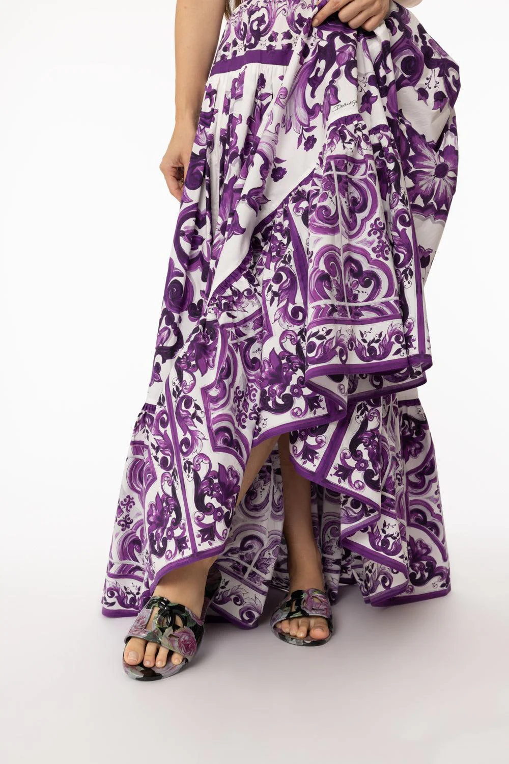 Beachwear Sliders - Black Floral - Image 3