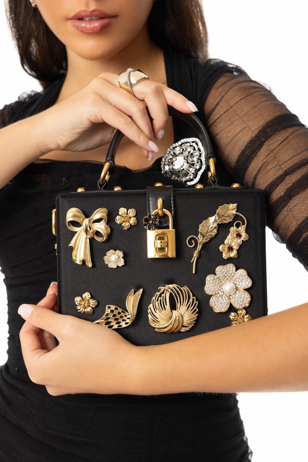 Dolce Box Handbag - Black Charms - Image 4