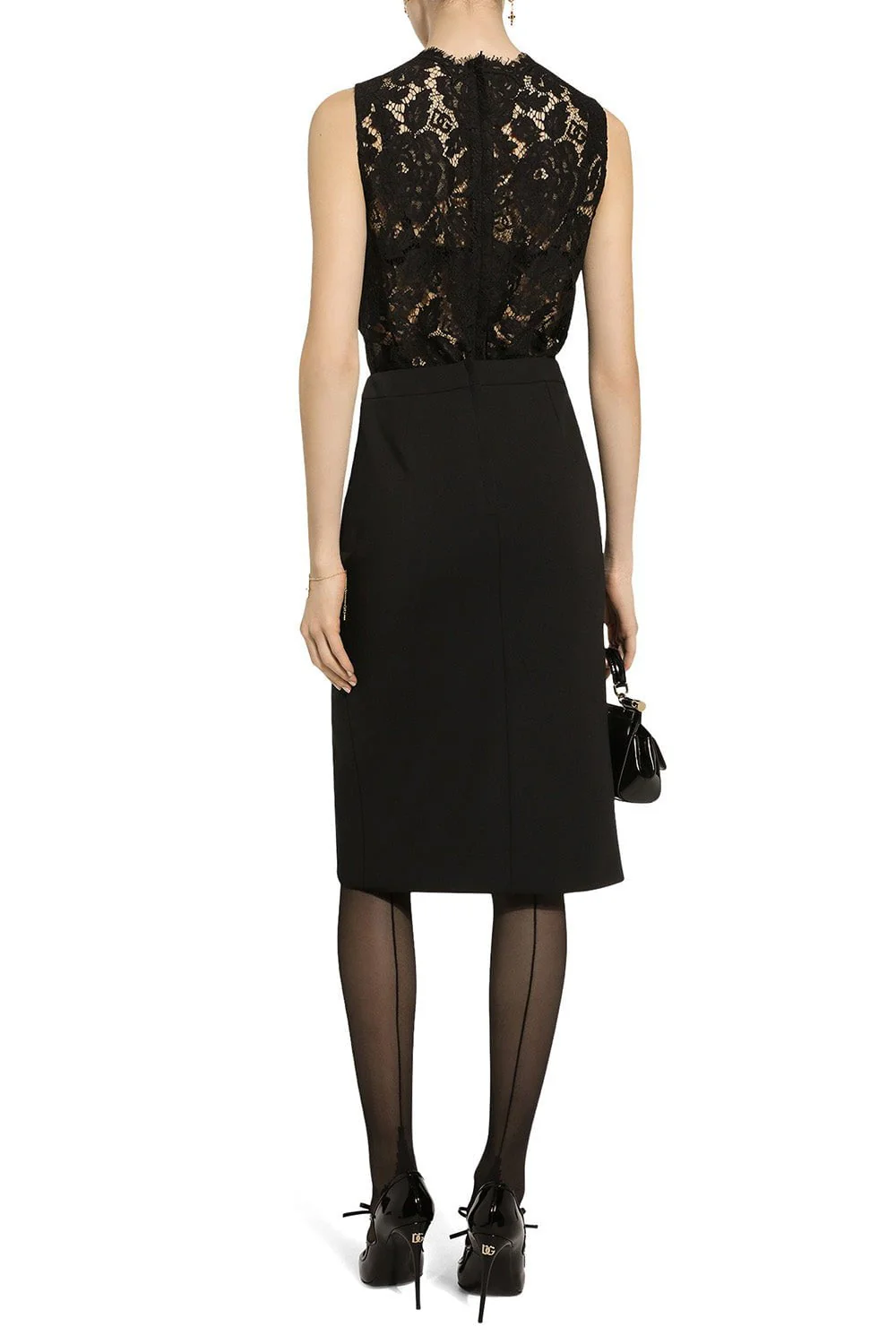 Branded Floral Lace Top - Black - Image 3