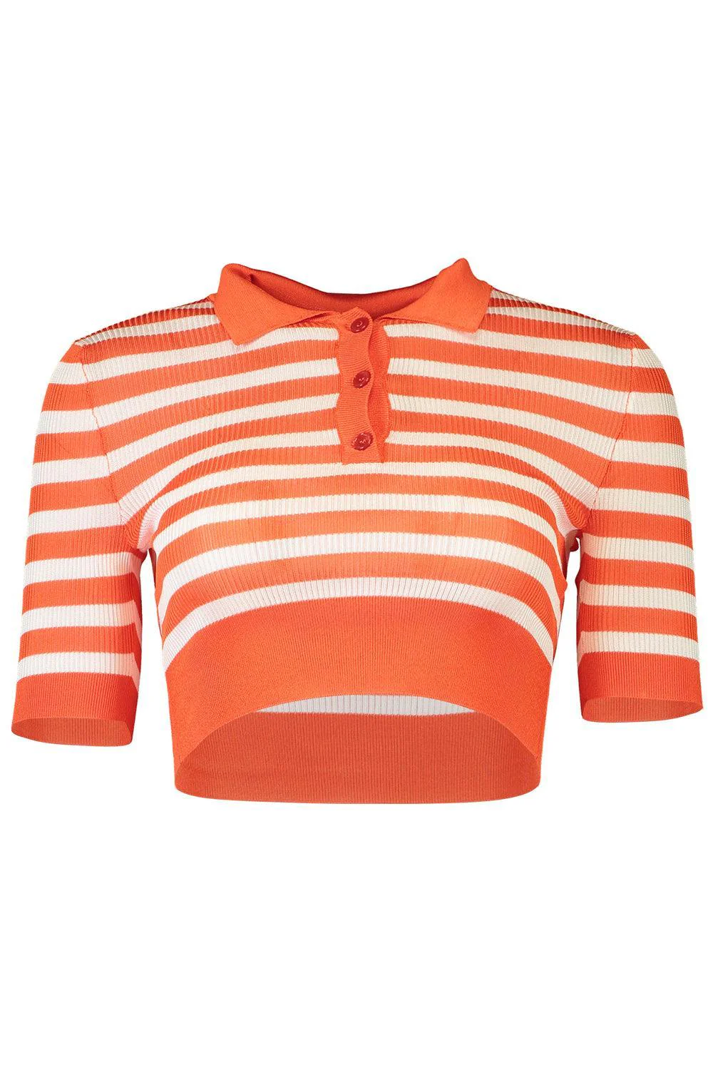 Cropped Stripe Polo