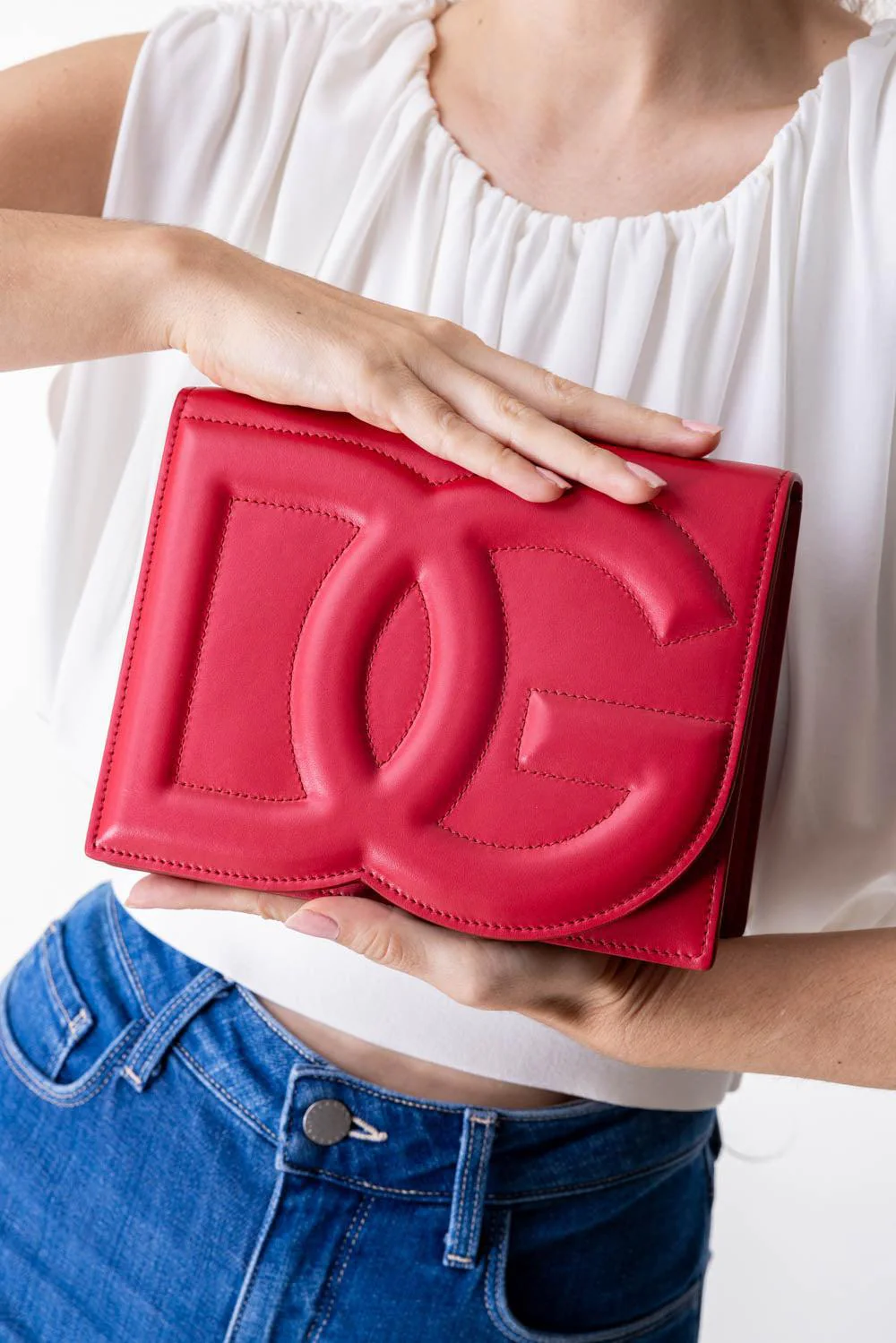 DG Logo Crossbody Bag - Rosso - Image 4