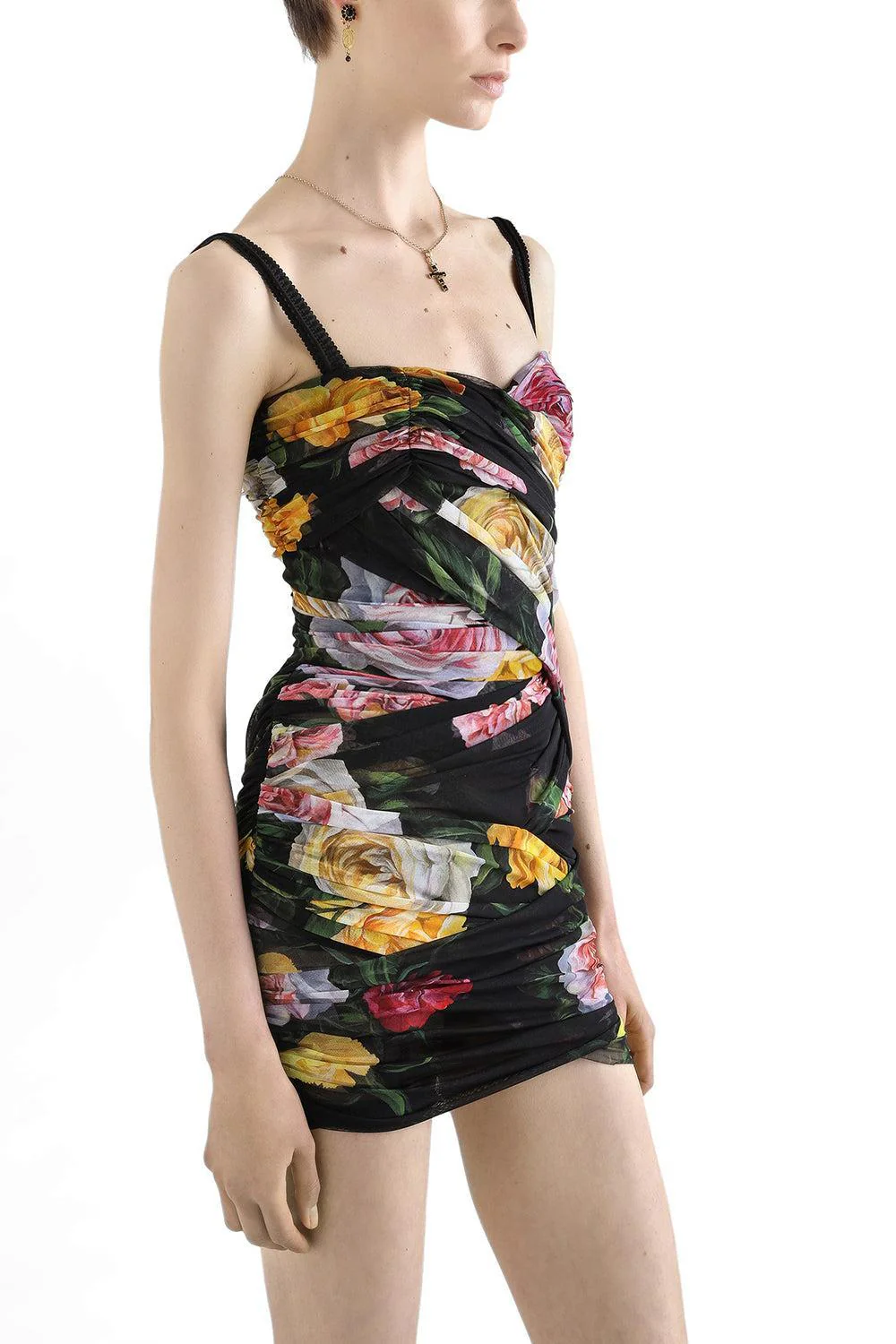 Draping Printed Short Dress - Image 2