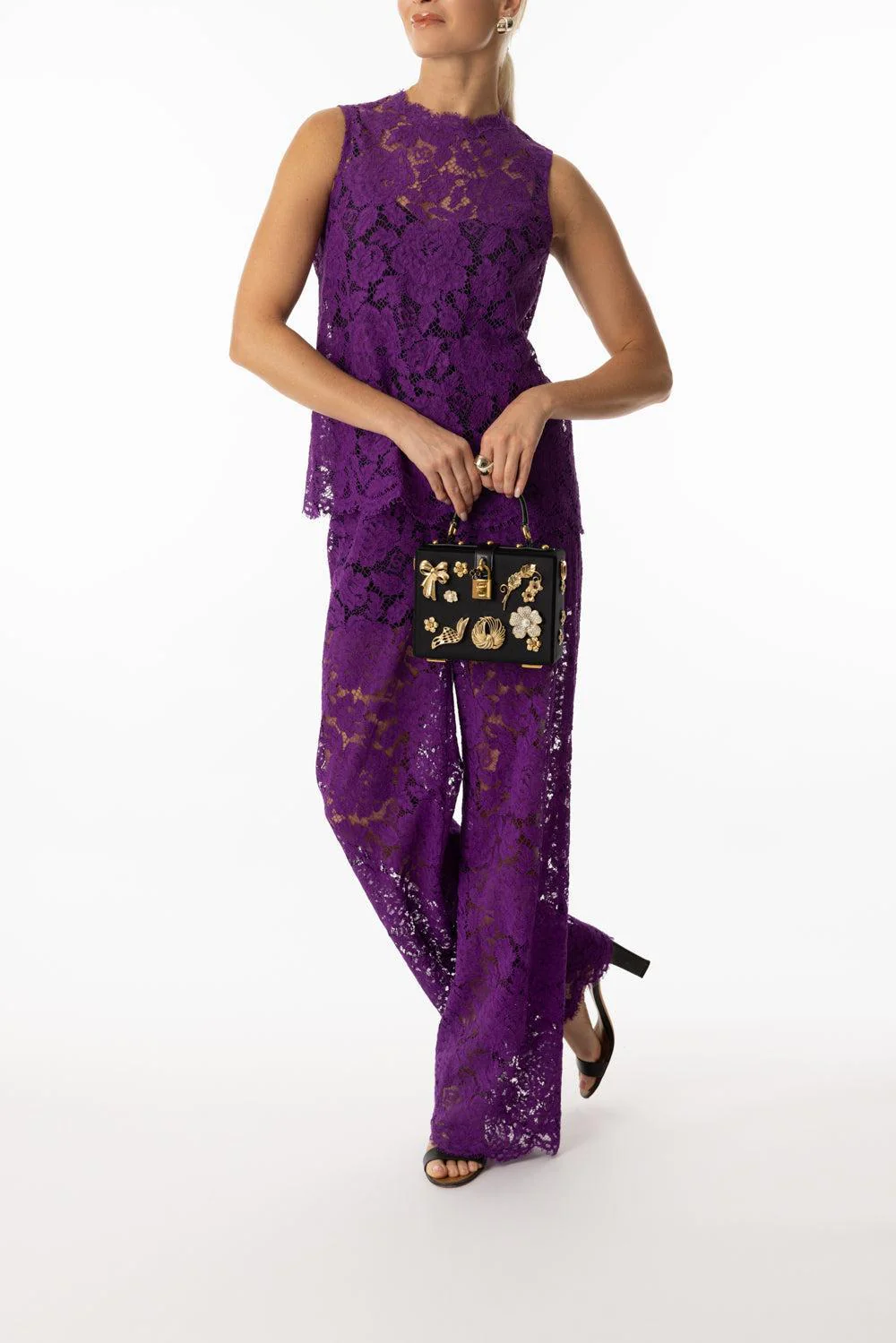 Flare Floral Logo Lace Pants - Image 3