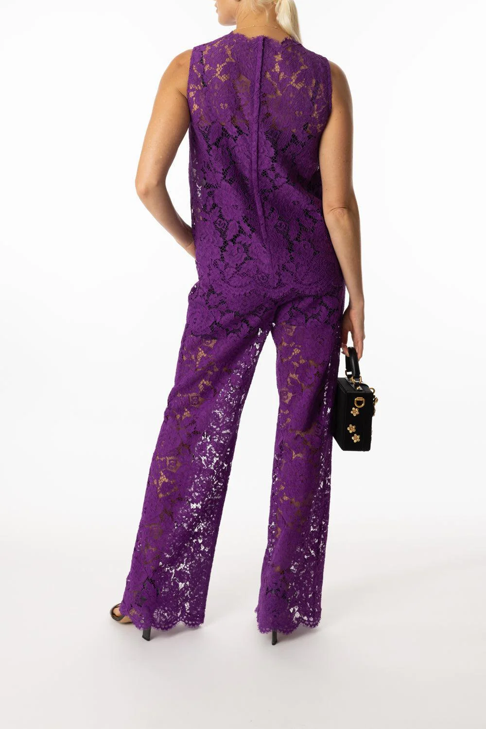 Flare Floral Logo Lace Pants - Image 4