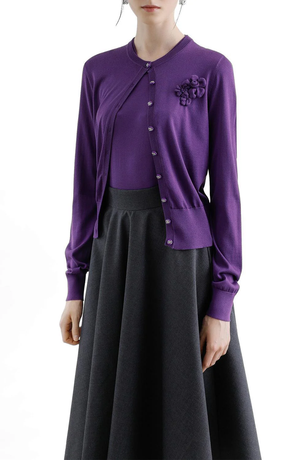 Flower Applique Cardigan - Image 2