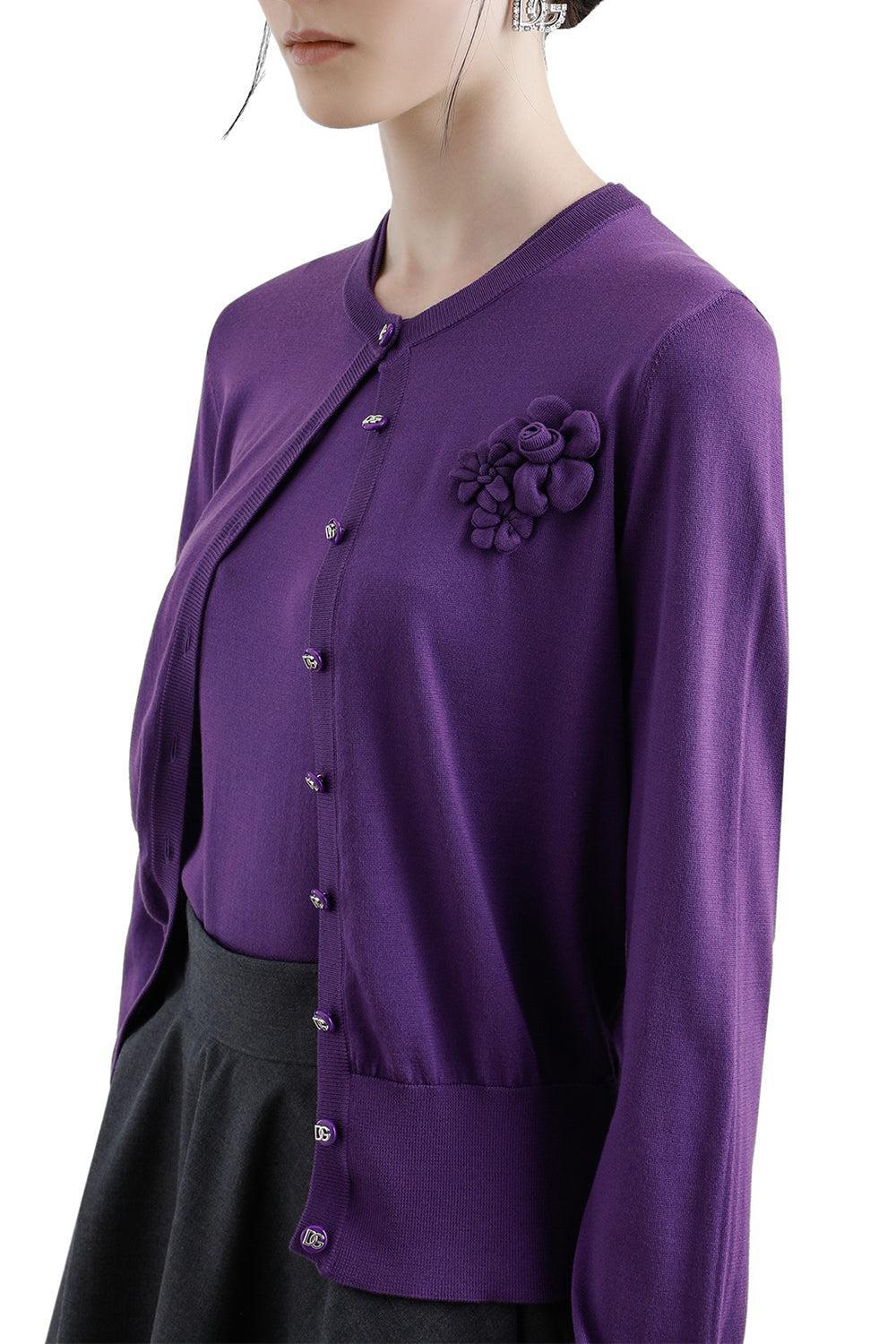 Flower Applique Cardigan - Image 4