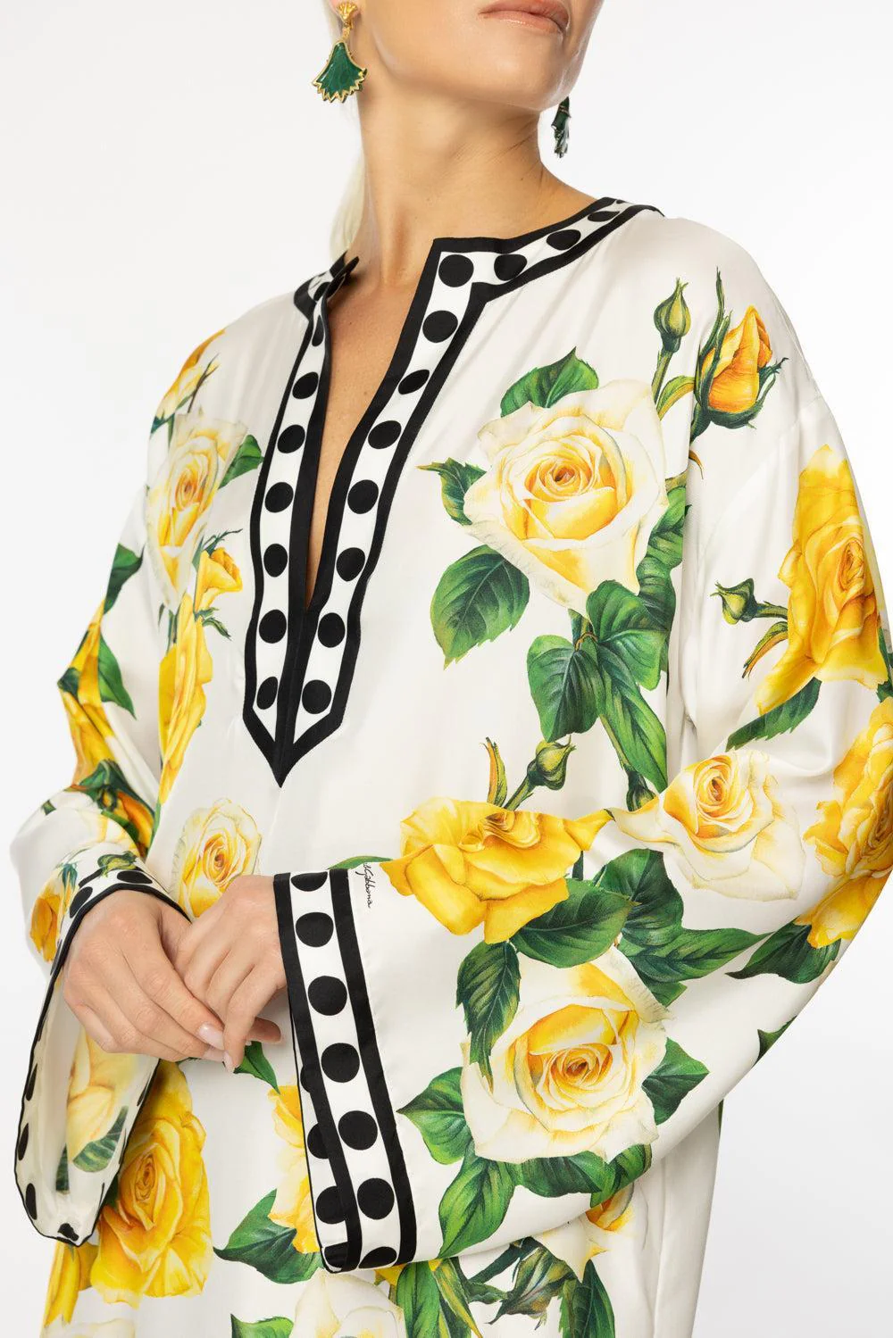 Kimono Sleeve Floral Kaftan - Image 3