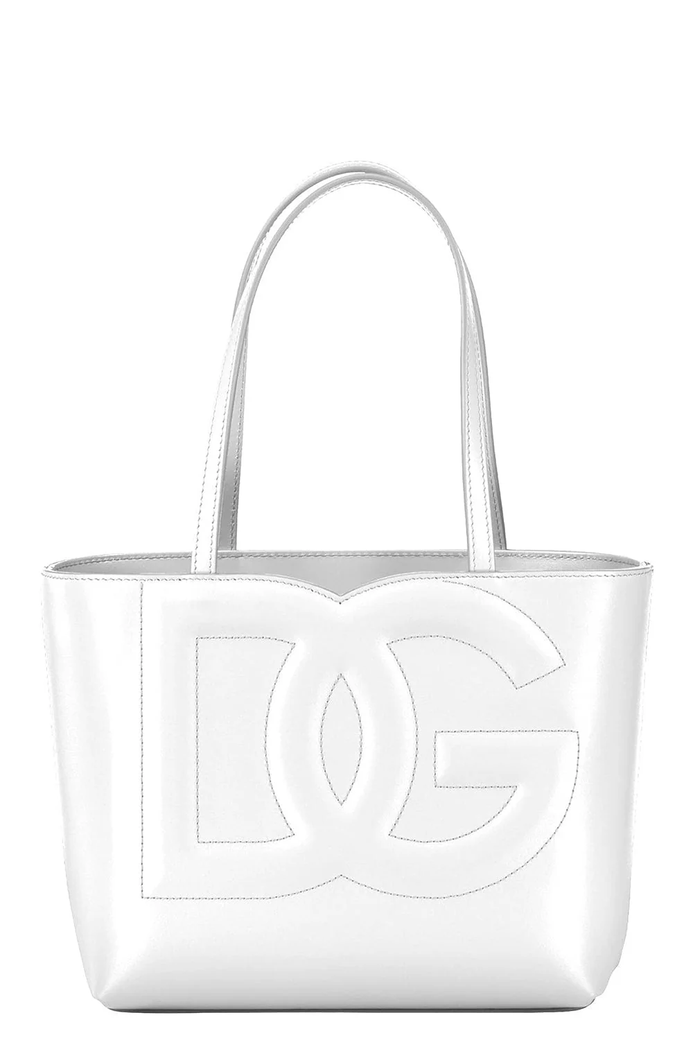 Medium Logo Shopper - White