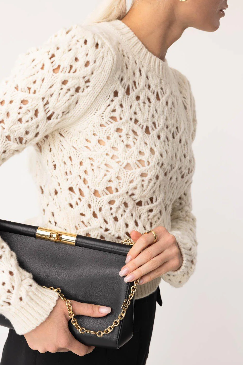 Medium Marlene Clutch - Black - Image 3