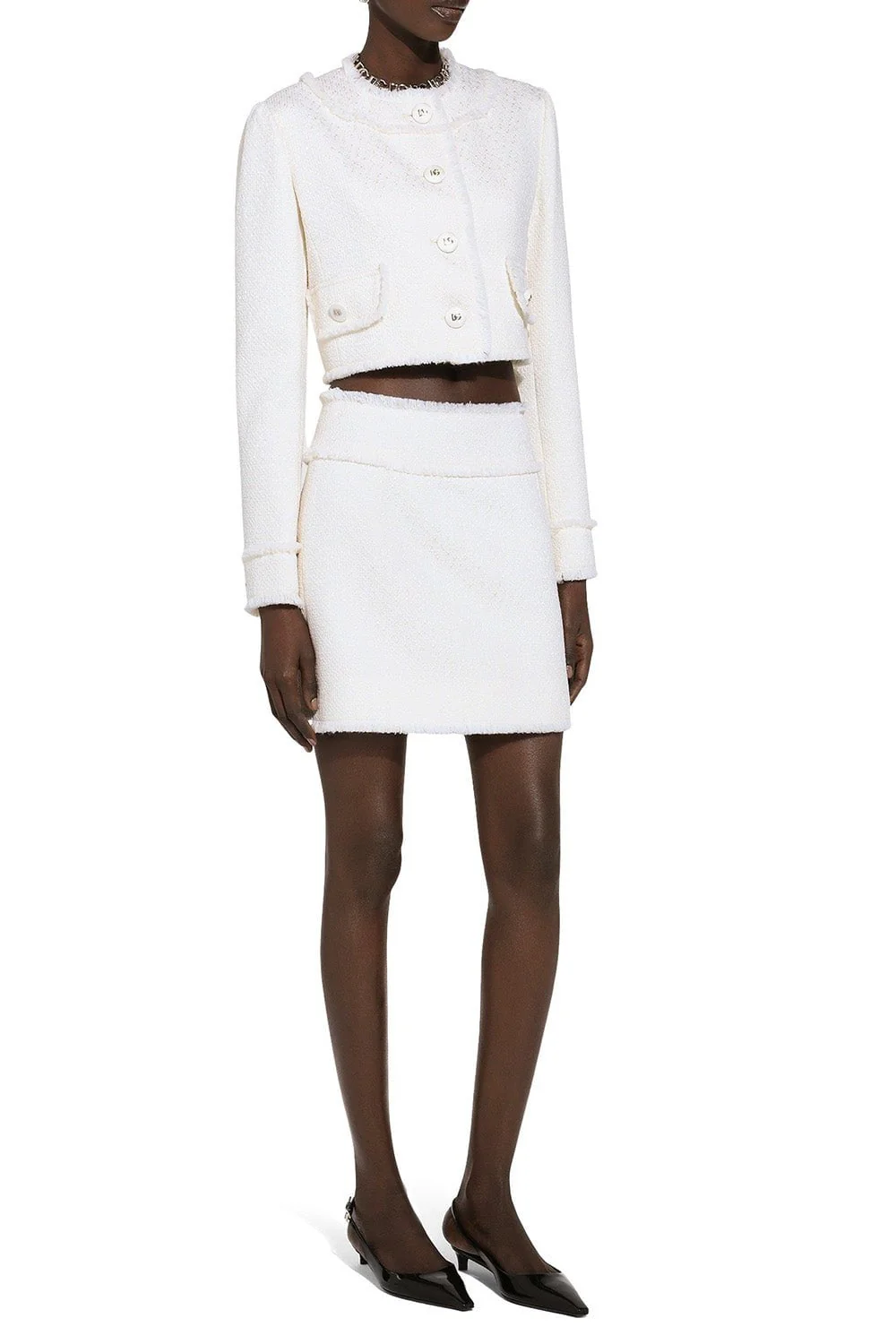Raschel Mini Skirt - Light Cream - Image 3