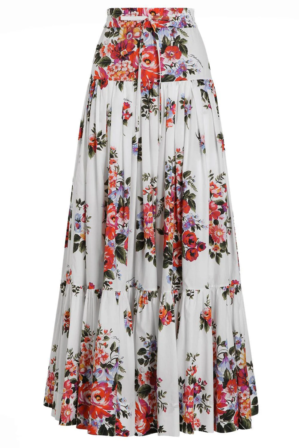 Tie Front Floral Maxi Skirt