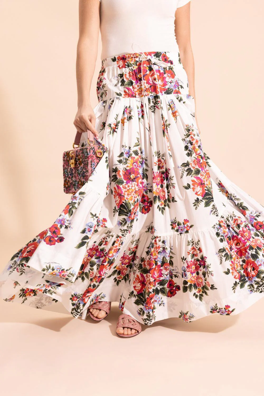 Tie Front Floral Maxi Skirt - Image 2