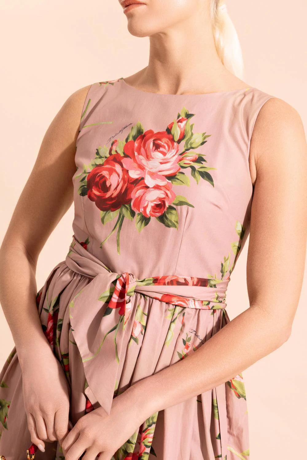 Tie Waist Floral Dress - Image 3