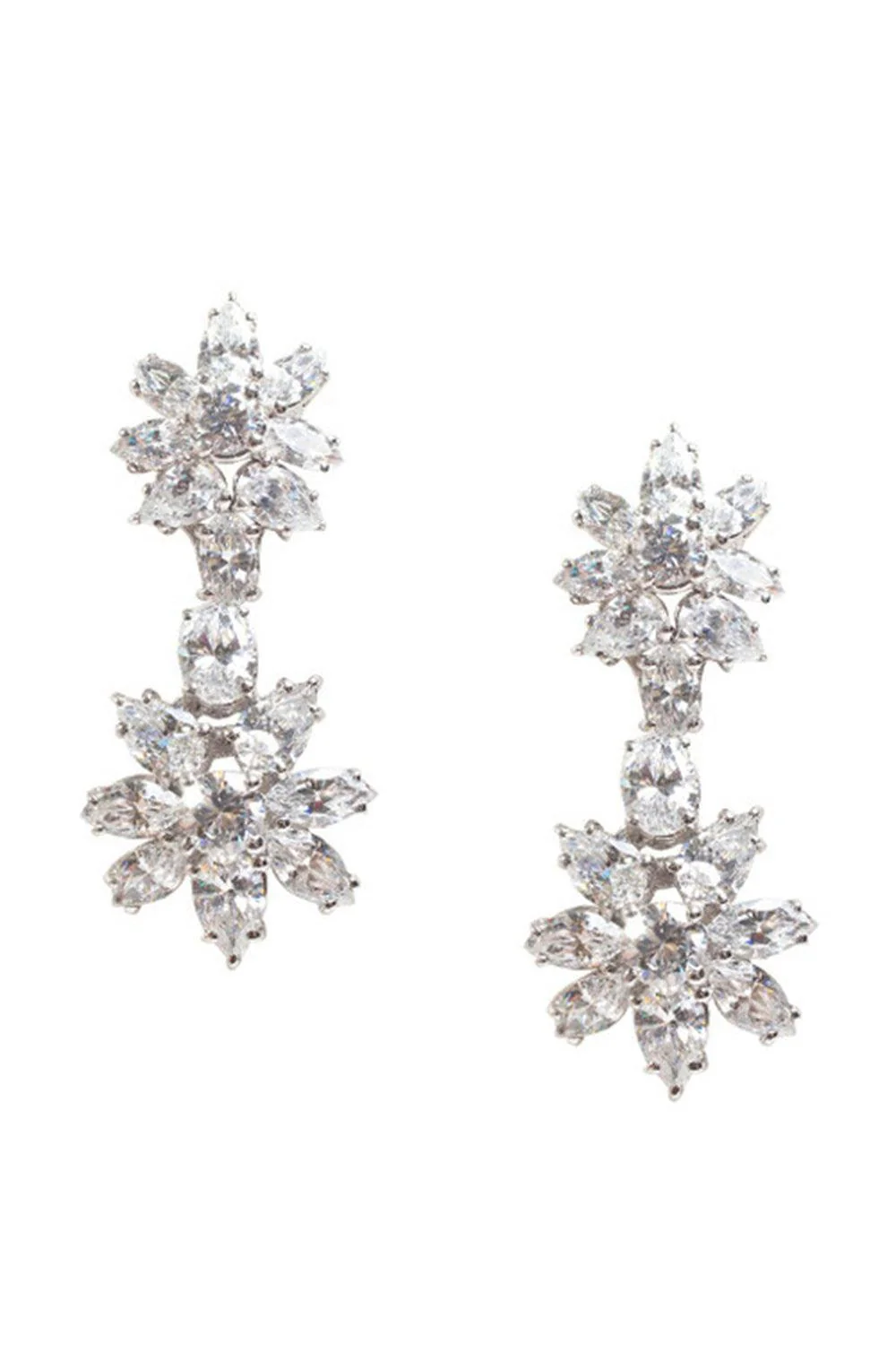 Double Cluster Drop Earrings