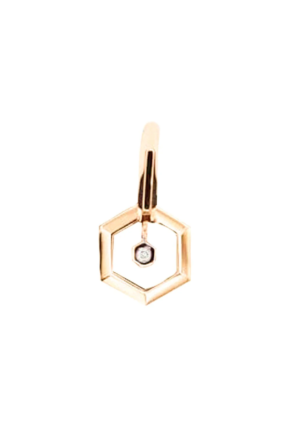 Double Hexagon Diamond Hoop - Image 2