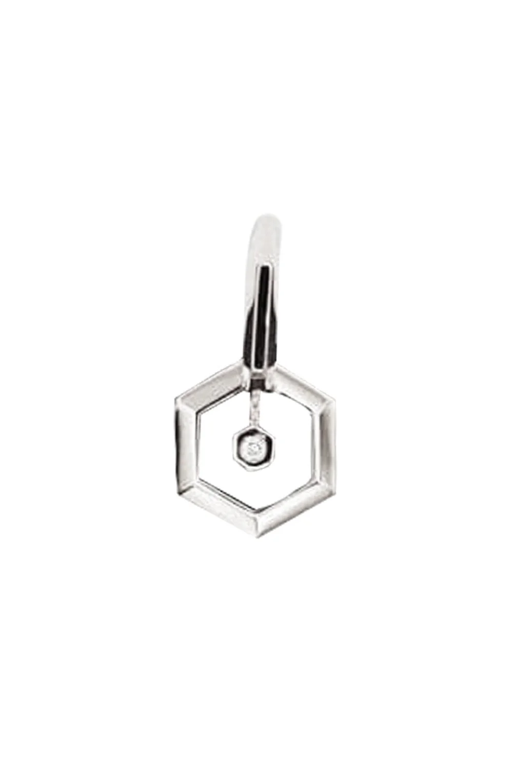 Double Hexagon Diamond Hoop - Image 3