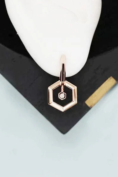 Double Hexagon Diamond Hoop - Image 4