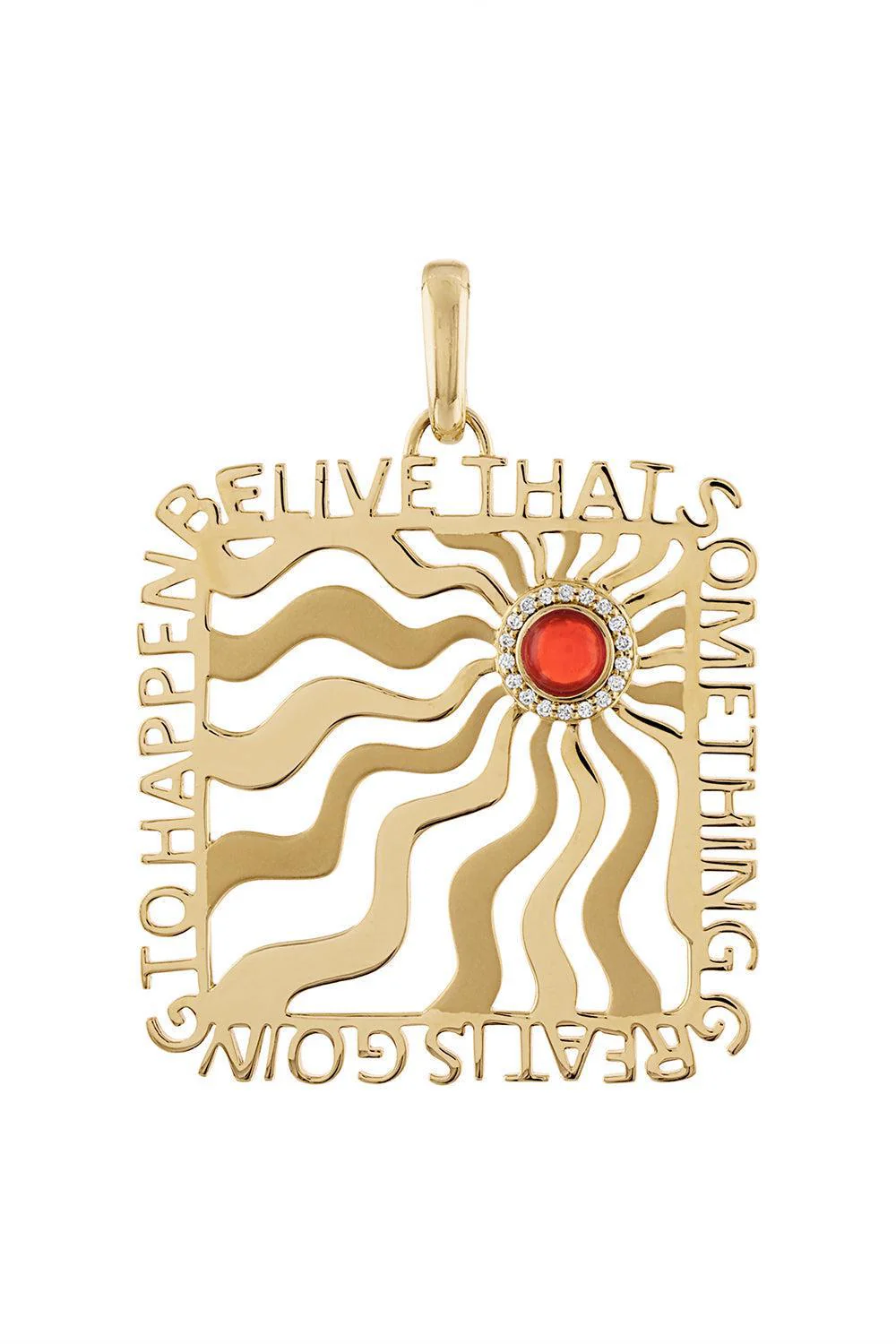 Fire Opal Believe Pendant