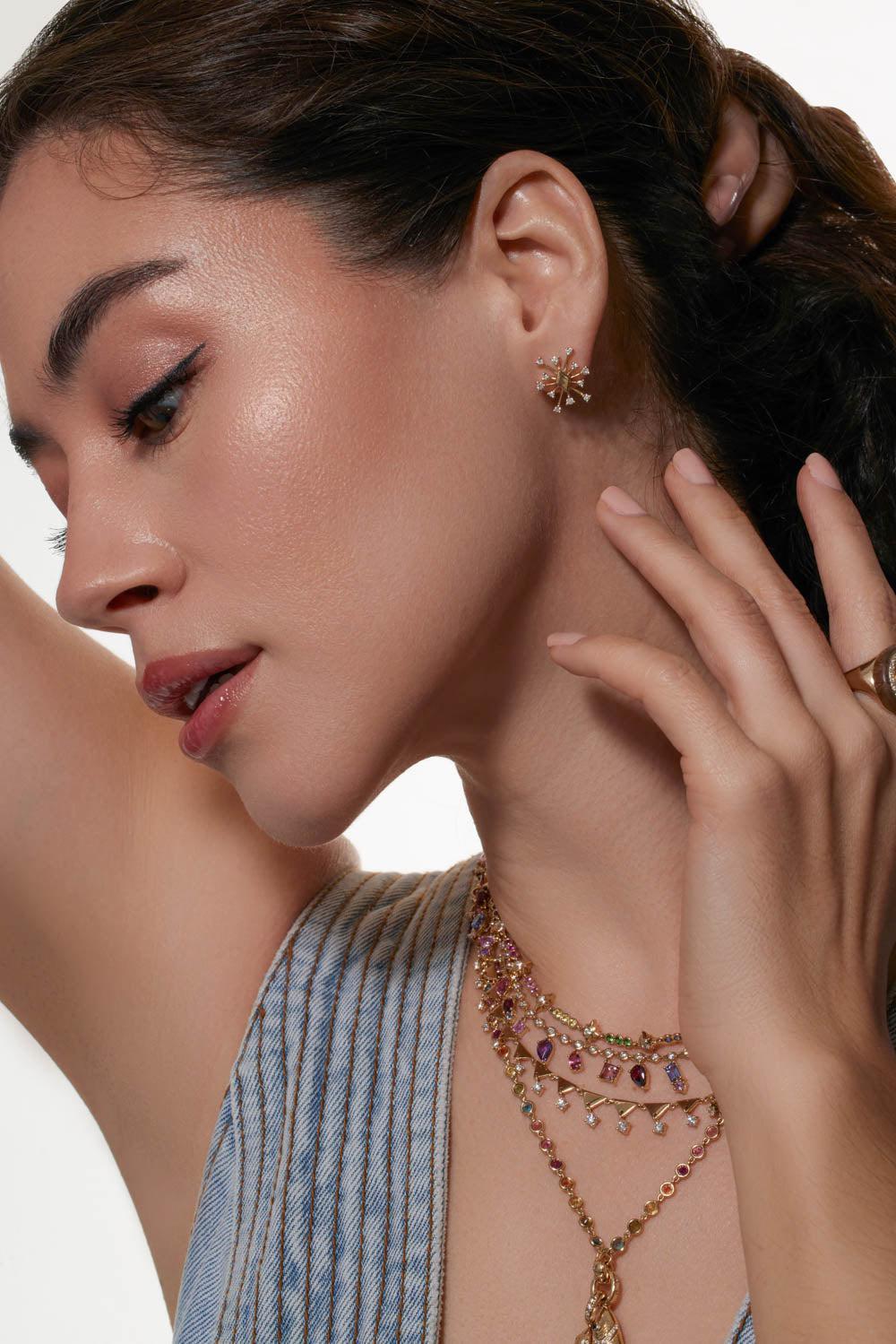 Medium Sparkle Stud Earrings - Image 2
