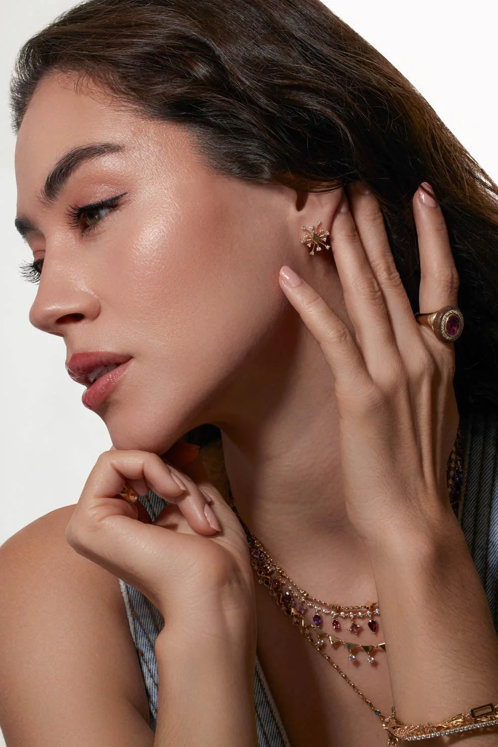 Medium Sparkle Stud Earrings - Image 3