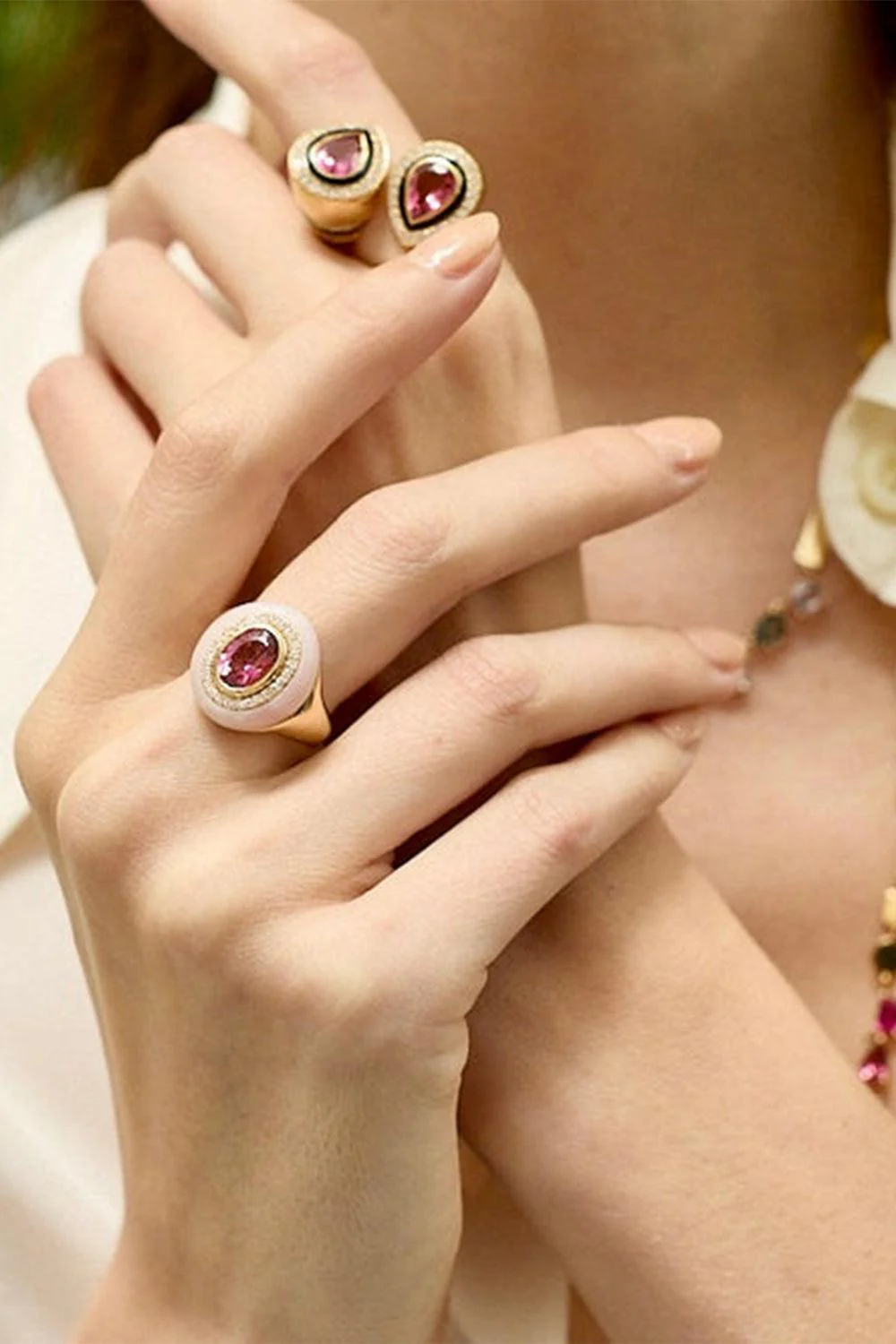 Pear Tourmaline Bypass Ring - Image 2