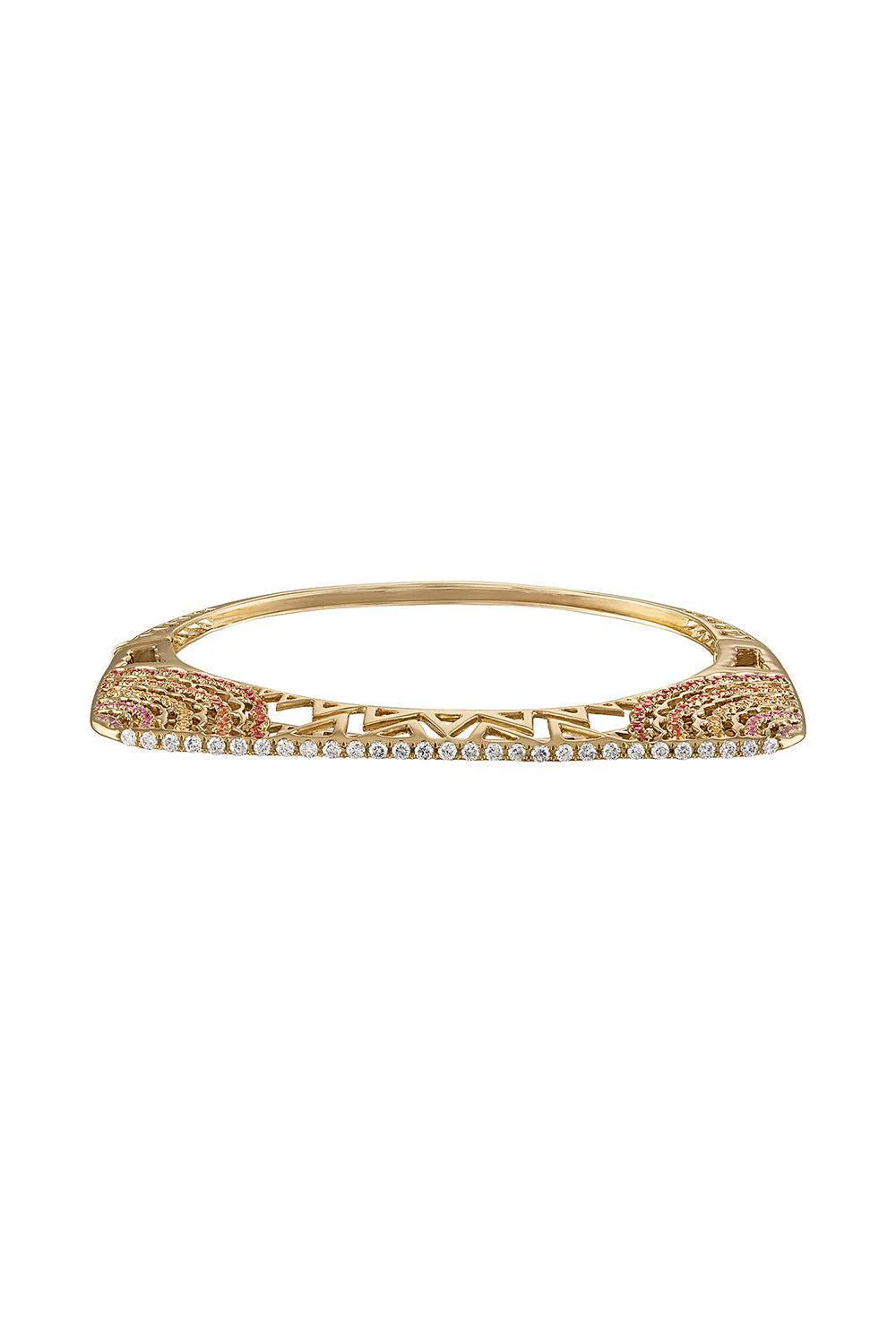 Sapphire Diamond Horizon Bangle Bracelet - Image 5