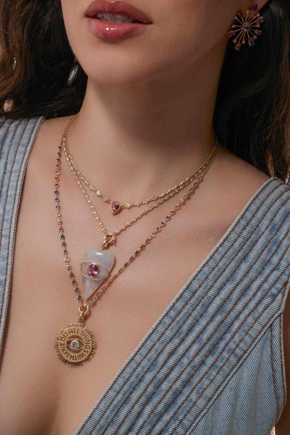 Small Diamond Bubble Necklace - Image 4
