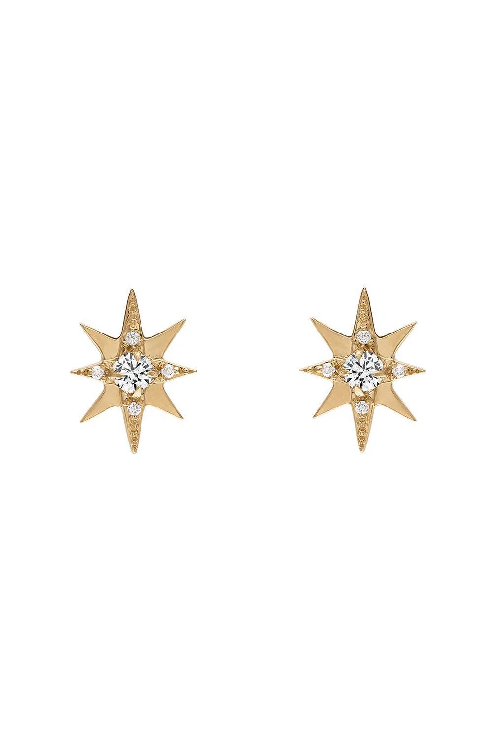 Small Diamond Starburst Stud Earrings