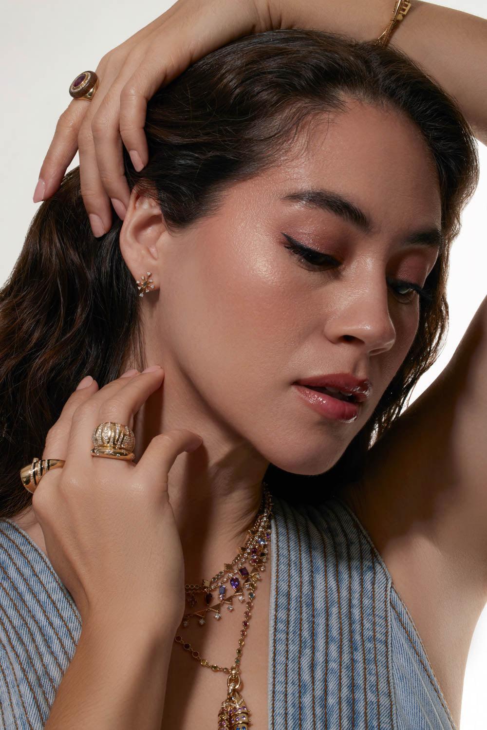 Small Sparkle Stud Earrings - Image 3