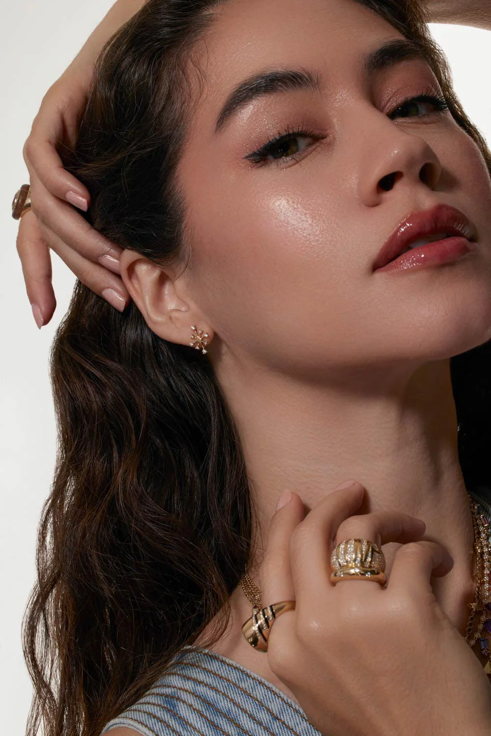 Small Sparkle Stud Earrings - Image 4