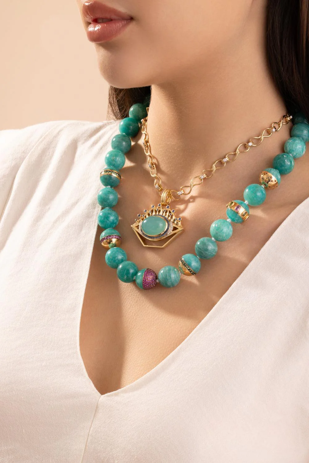 Amazonite Beaded Necklace - Image 2