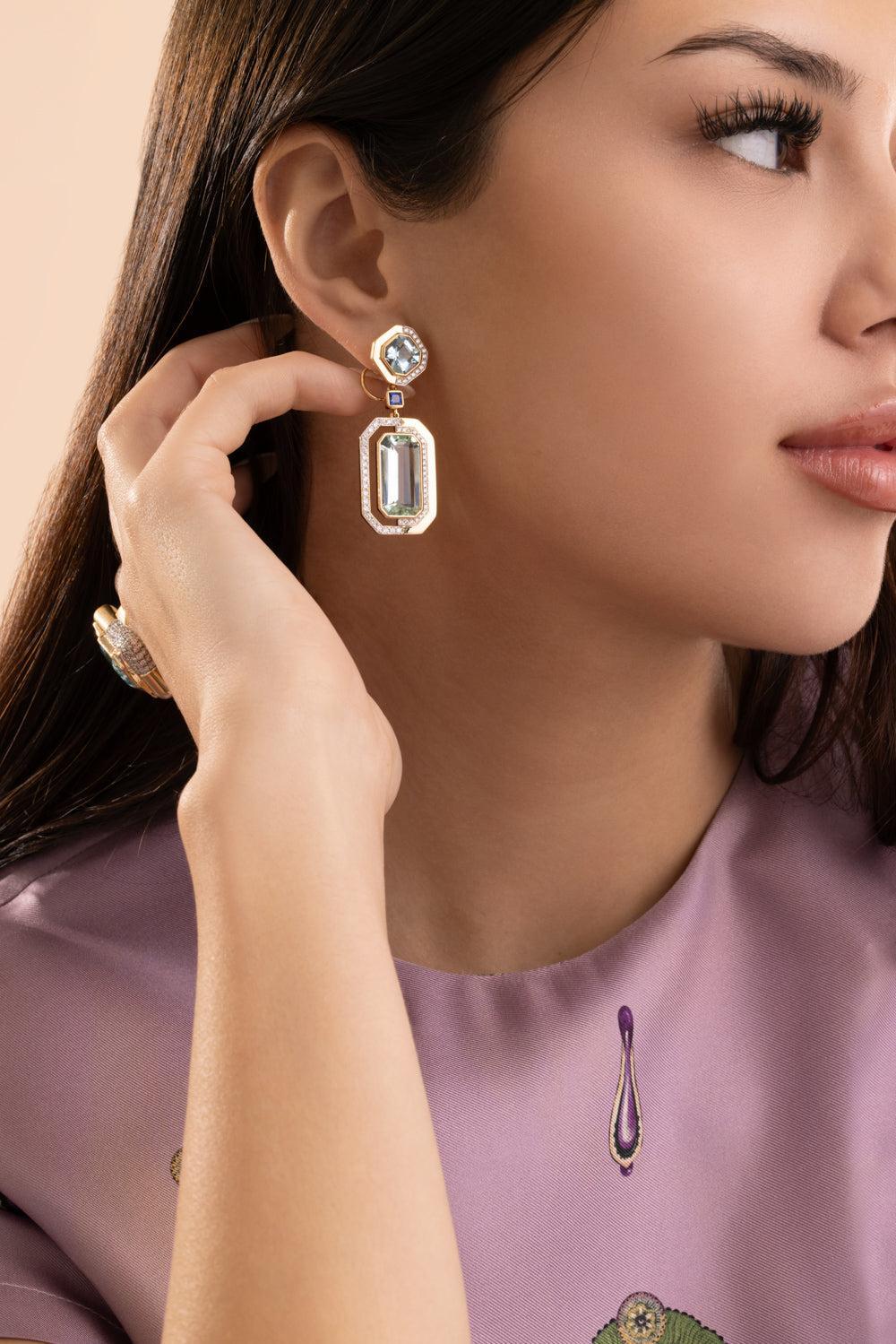 Aquamarine Sapphire Earrings