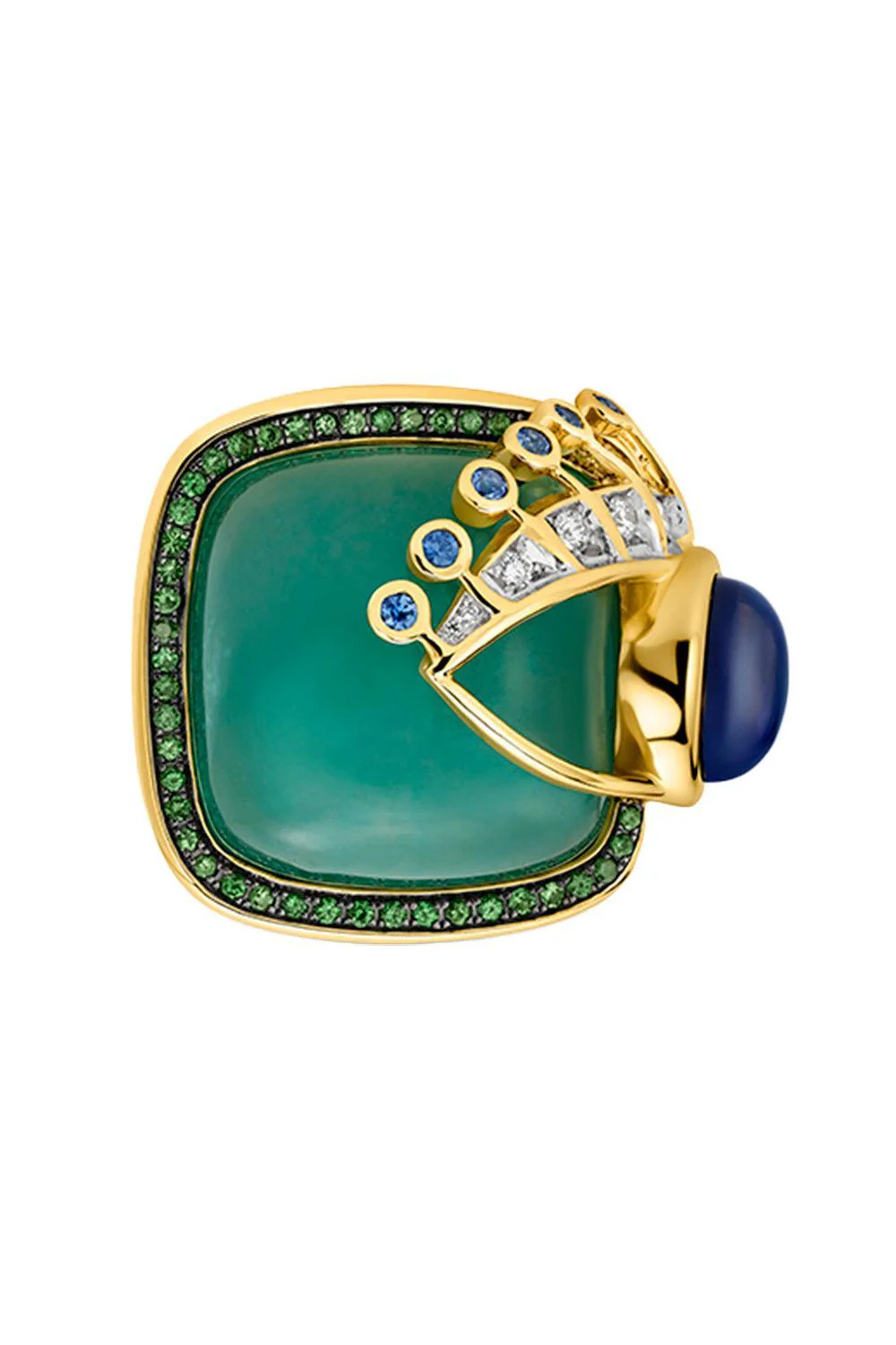 Chrysoprase Side Eye Ring