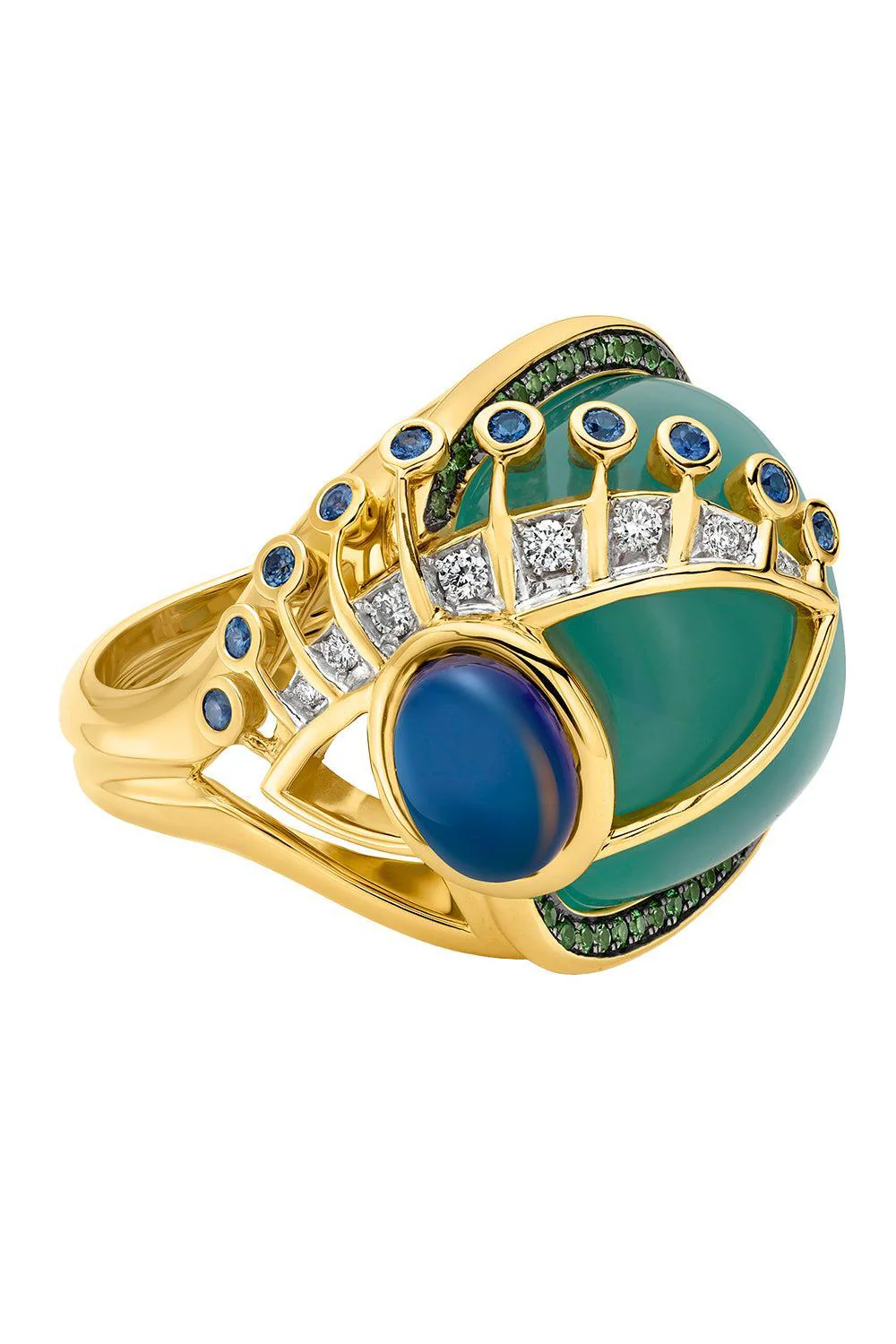 Chrysoprase Side Eye Ring - Image 5