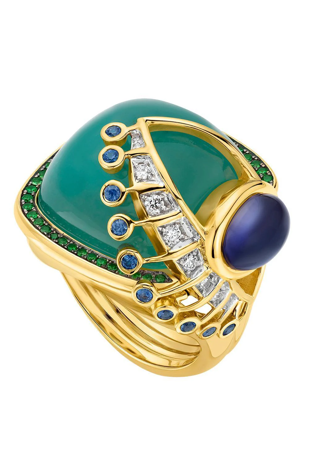 Chrysoprase Side Eye Ring - Image 6