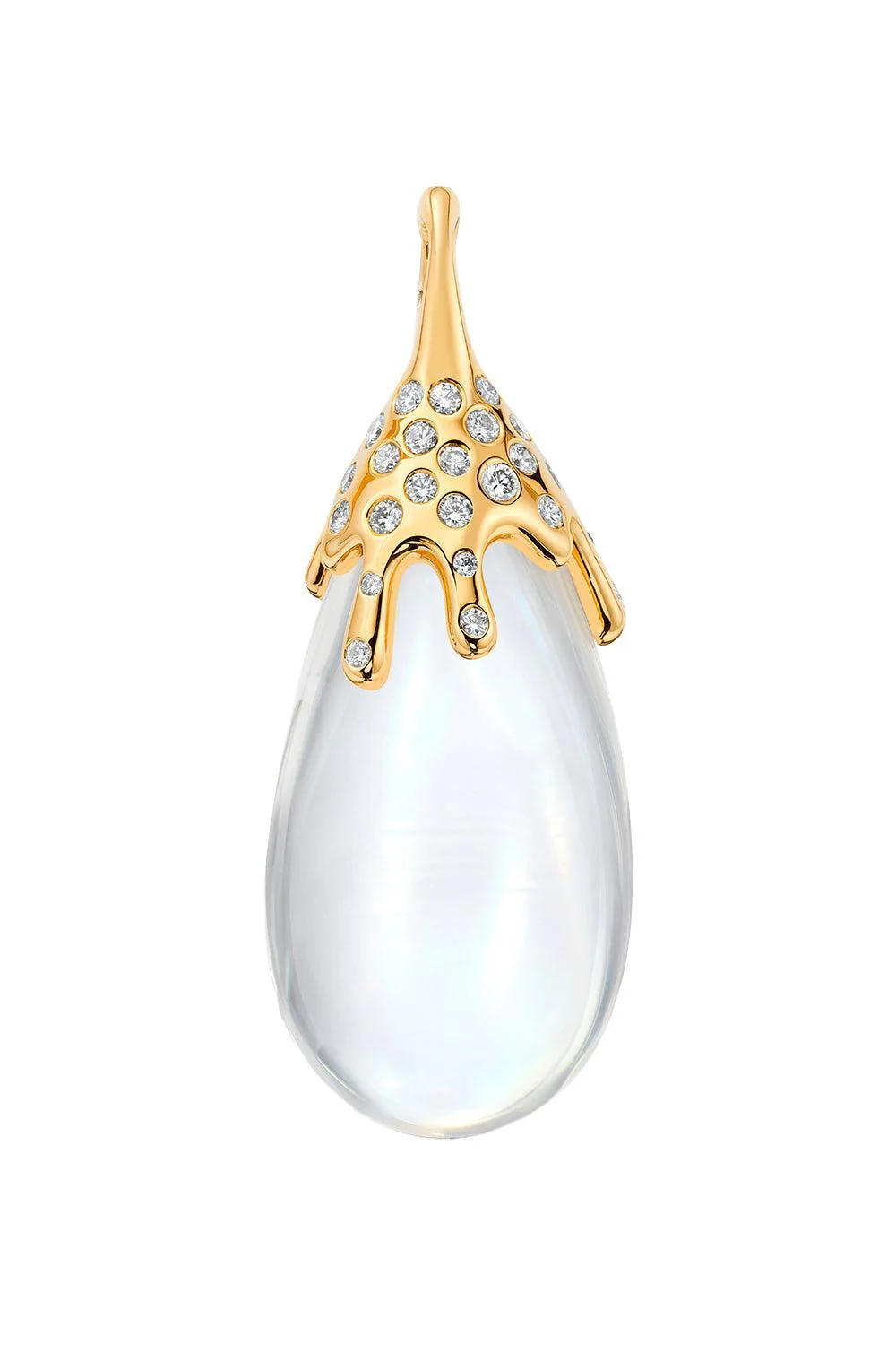 Crystal Quartz Diamond Dripping Pendant
