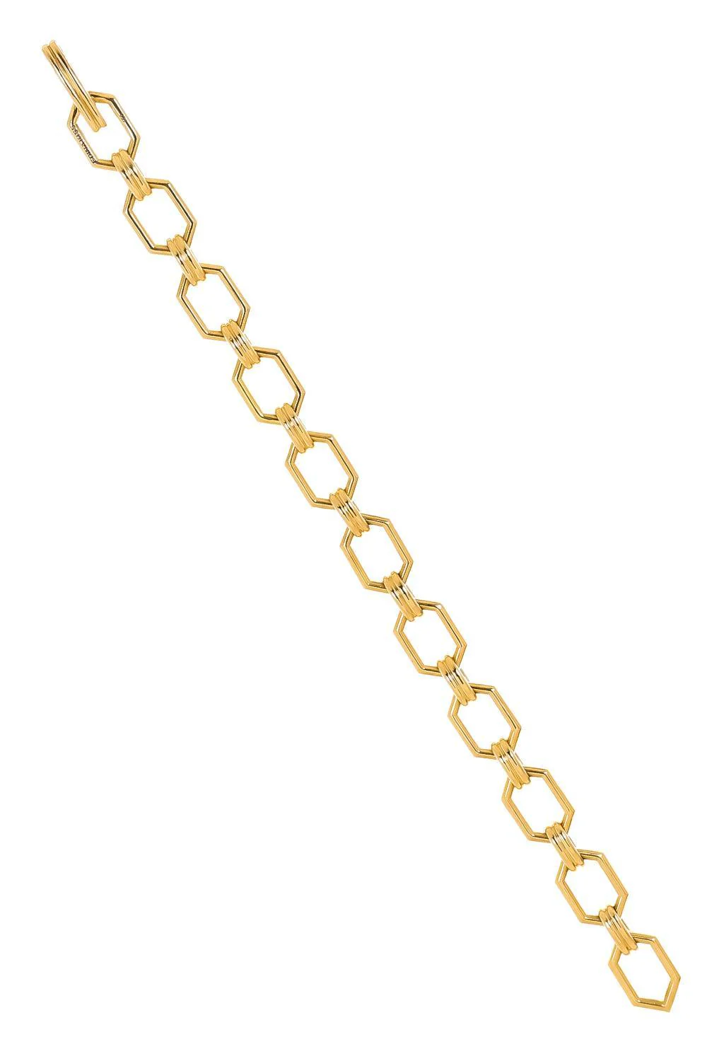 Elongated Hexagon Link Bracelet