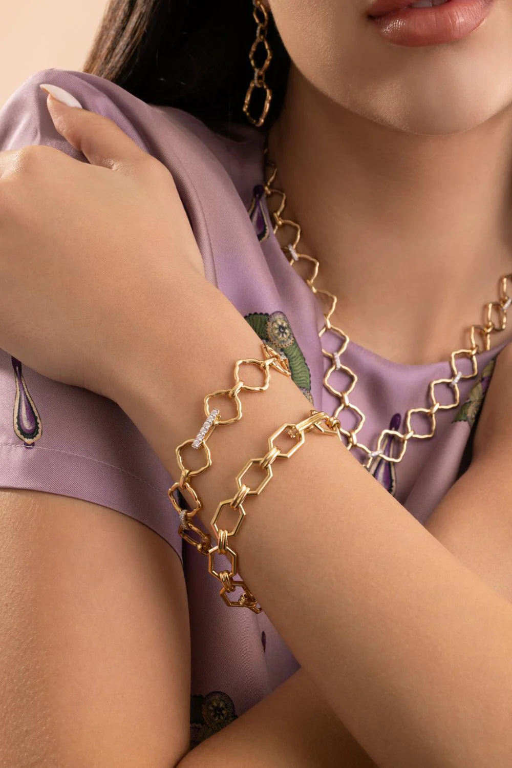 Diamond Mosaic Motif Bracelet - Image 3