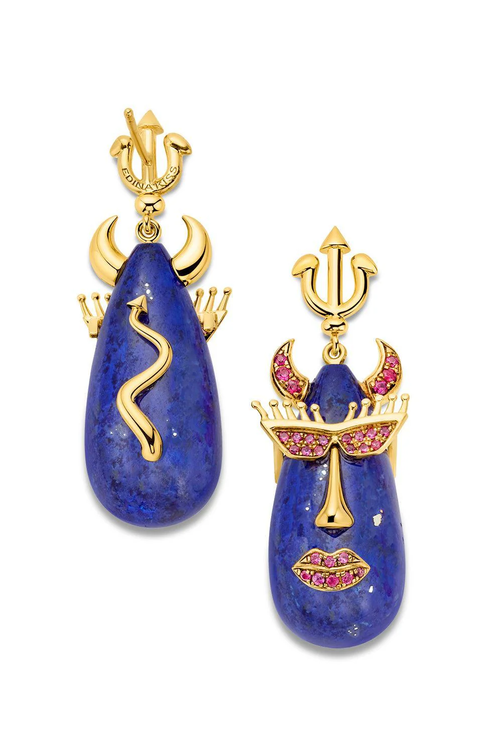 Lapis Devil Drop Earrings - Image 5