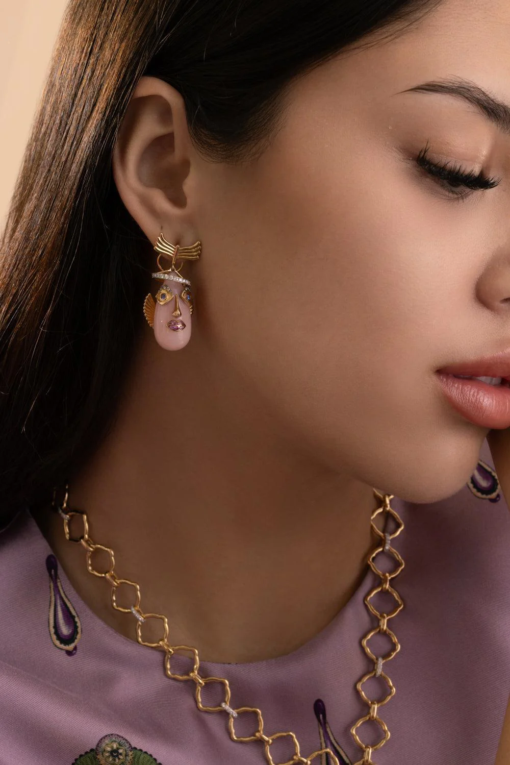 Pink Opal Angelfish Drop Earrings - Image 3